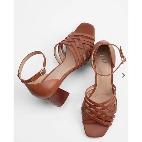 J. Jill Cherie stack heel huaraches cognac 9.5M - Picture 3 of 7